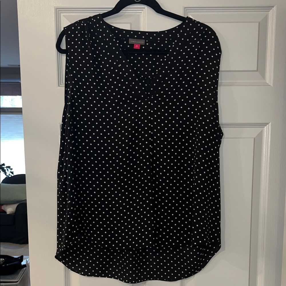 Vince Camuto Black and White Polka Dot Blouse